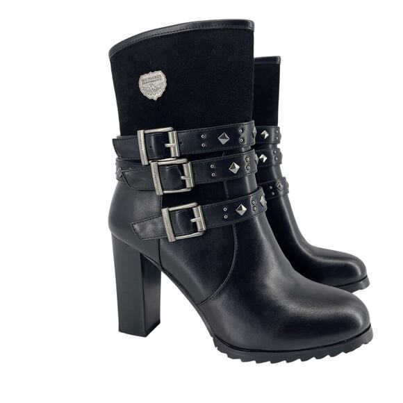 Milwaukee Performance MBL9433 leather motorcycle boots Triple Buckle Size 8 - Picture 1 of 7